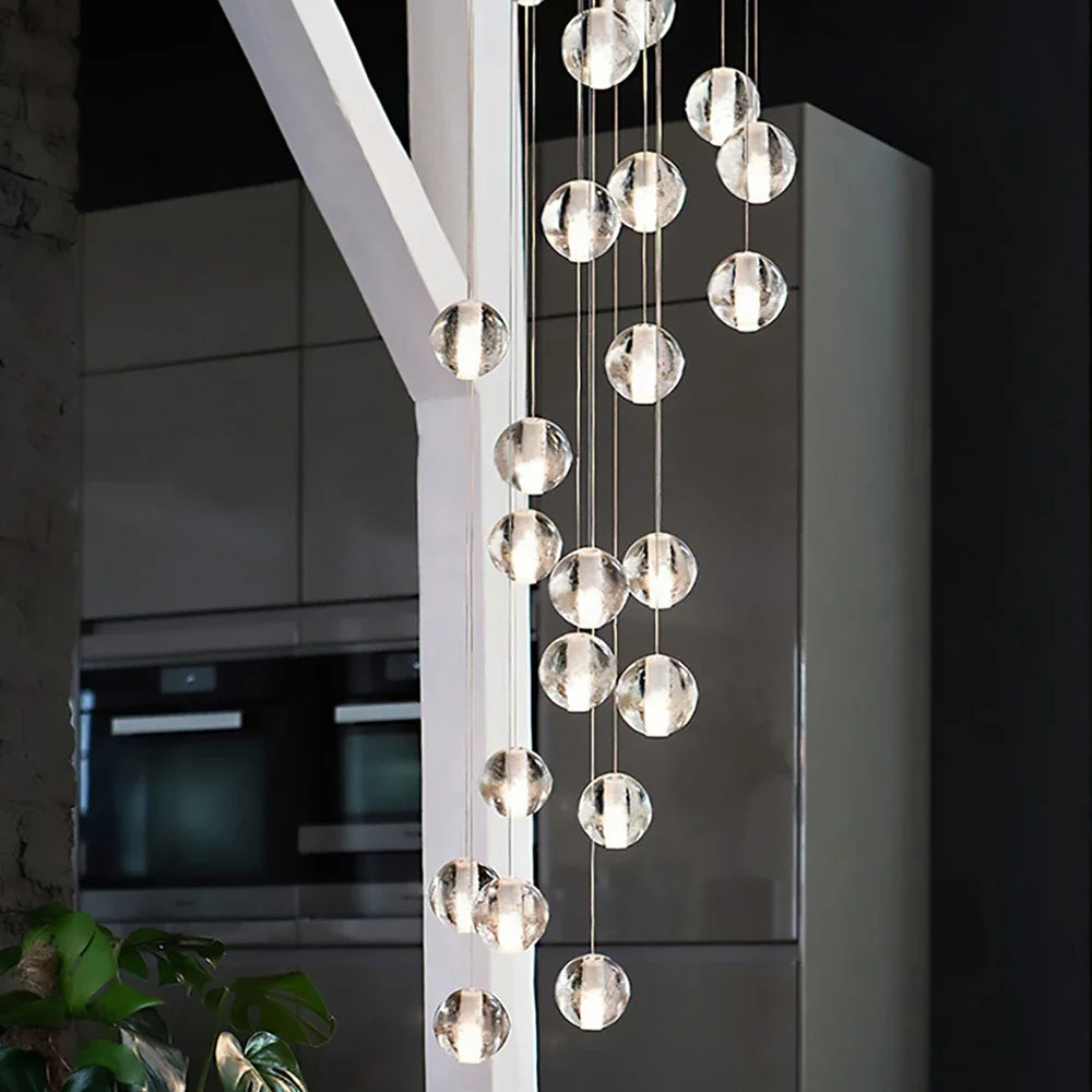 Crystal Ball LED Chandelier Pendant Light for Living Room Kitchen Stair Salon