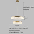 Luxury Nordic Chandelier Ring Ceiling Lamp for Modern Villa Living Room