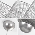 Mesh Chandelier: Silver Metal Grid Lamparas for Fashionable Home Decor
