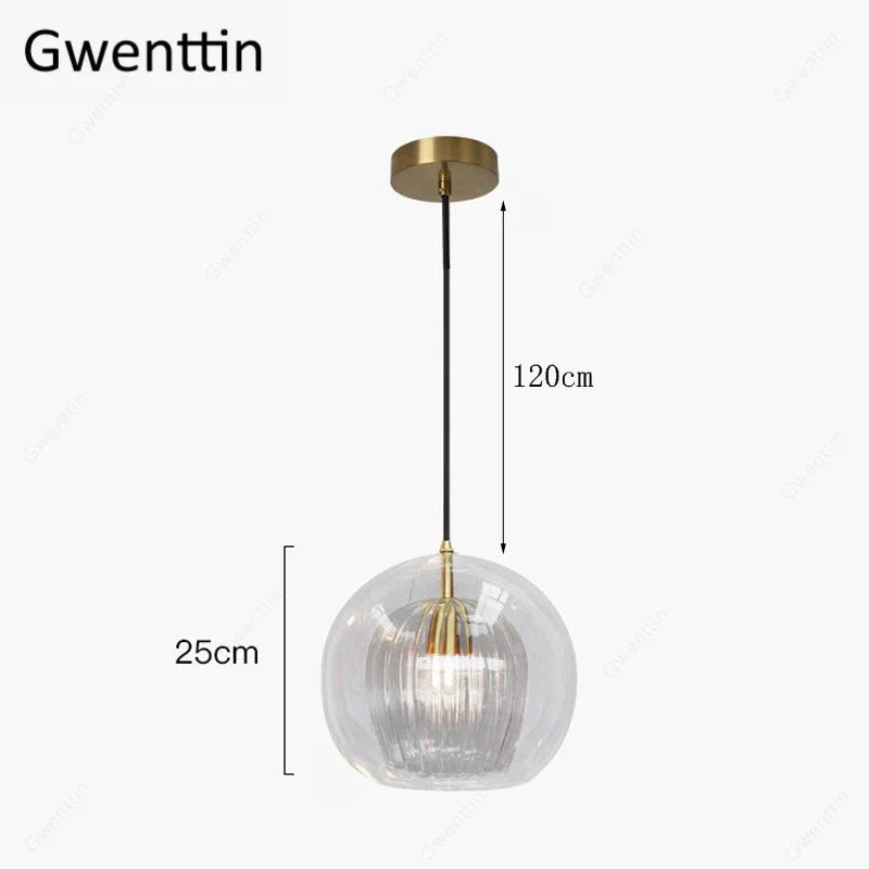 Nordic Glass LED Pendant Light for Modern Kitchen and Living Room