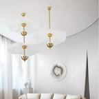 Modern LED Chandelier Lotus Leaf Gold Lustre Pendant Light for Living Room Hotel Shop