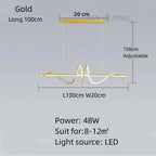 Modern Curved Dining Table Pendant Lamp LED Suspension Lighting