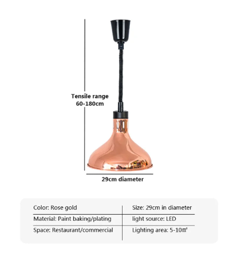 Electric Food Heat Lamp: Telescopic Pendant Light for Restaurant's Kitchen Fixtures