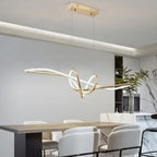 Gold LED Chandeliers: Modern Kitchen & Restaurant Lighting Fixtures