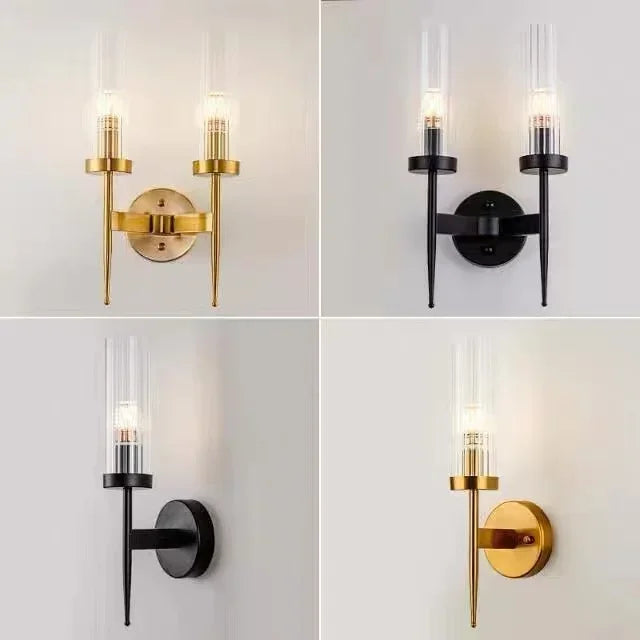 Modern LED Gold Wall Lights Bedroom Bedside Glass Lamps Fixture for Home Decor