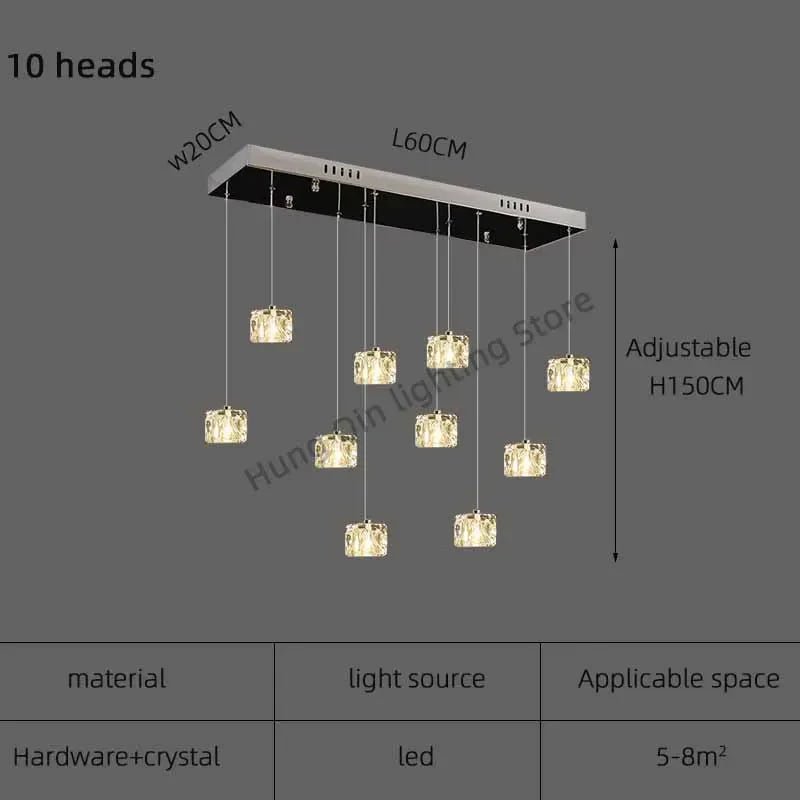 Crystal Chandelier Pendant Light for Modern Indoor Dining and Kitchen Lighting