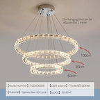 Crystal Chandelier: Modern Net Red Circle Light for Living Room, Bedroom, Restaurant