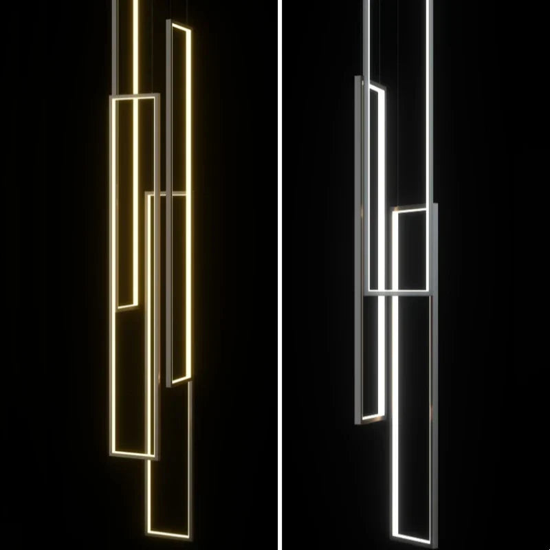 Modern LED Aluminum Pendant Chandelier for Living Room Staircase LOFT