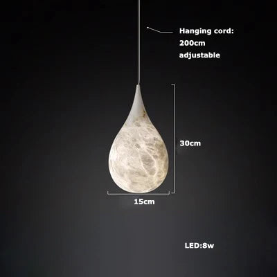 Alabaster Pendant Lights LED Designer Hanging Lamps For Living Room