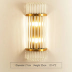 Golden Crystal Wall Lamp: Elegant LED Sconce for Bedroom, Living Room, Bathroom