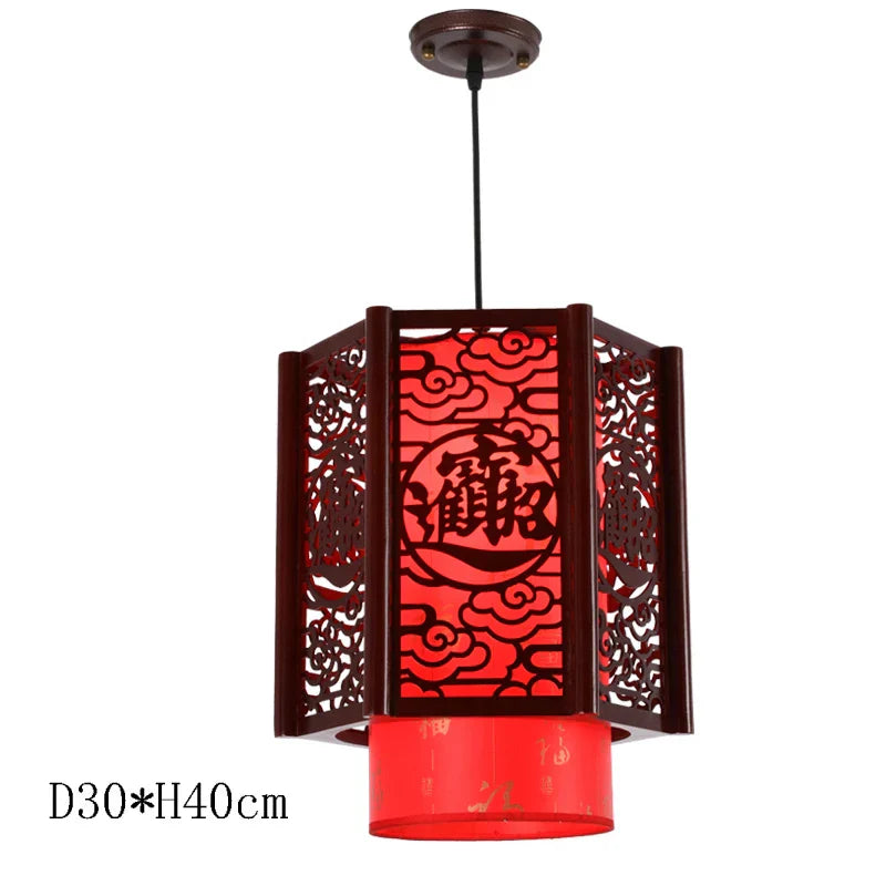 Antique Wood Pendant Lights for Dining Room, LED Living Room Decor Lighting Fixtures