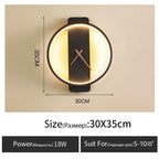 Nordic Wall Lamp Clock Modern Silent Bedroom Decor Lighting