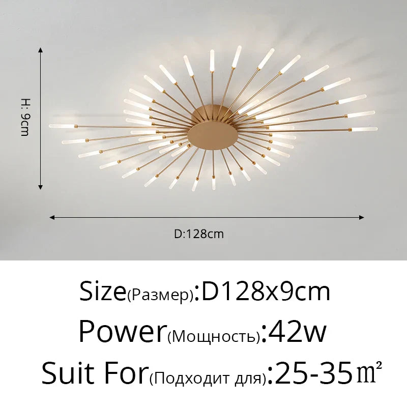 Modern Led Chandelier Fixture for Living Room Bedroom, Creative Ceiling Lamp