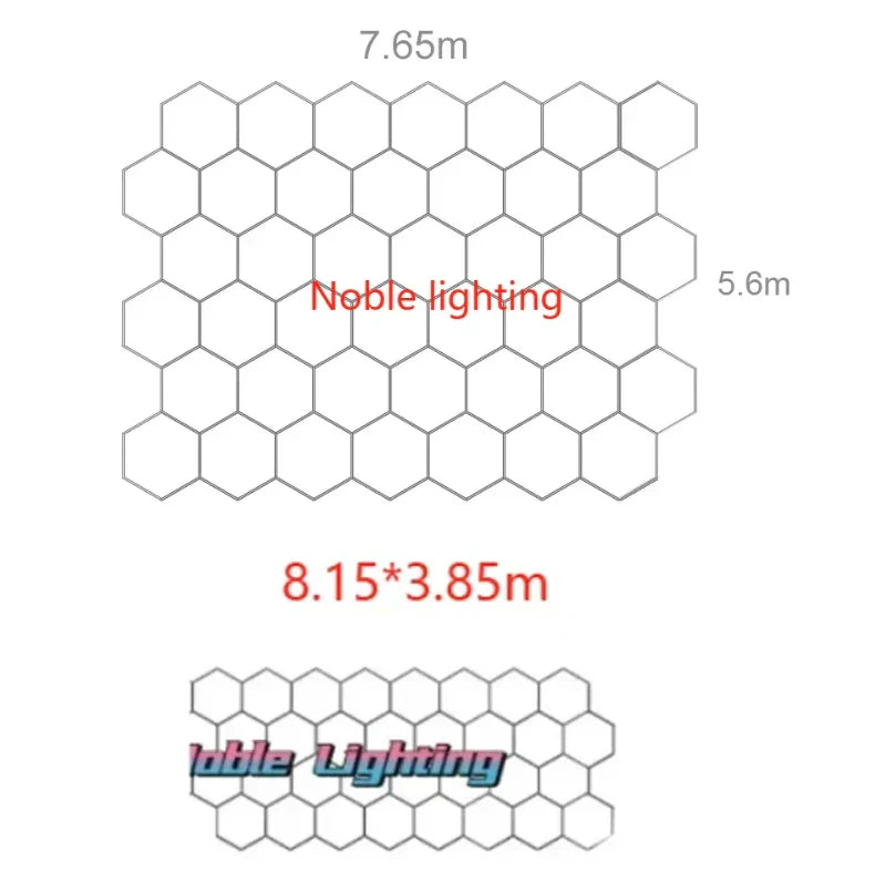 Honeycomb LED Car Detailing Ceiling Light - Customized Hexagon Design for Showroom