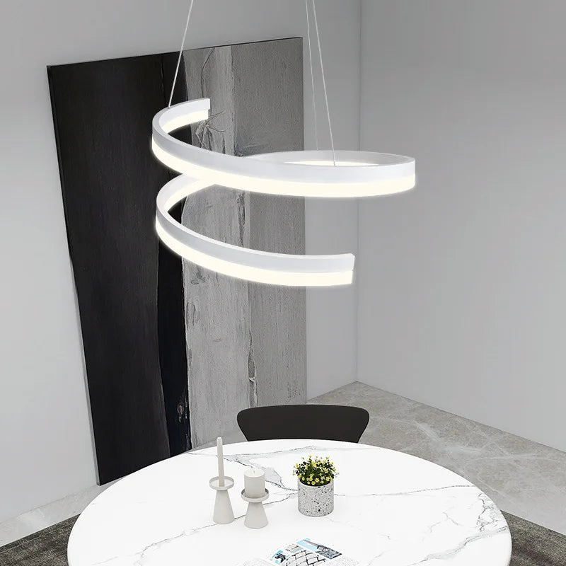 Nordic LED Pendant Lights Dimmable Chandelier Ring Lamp Fixture