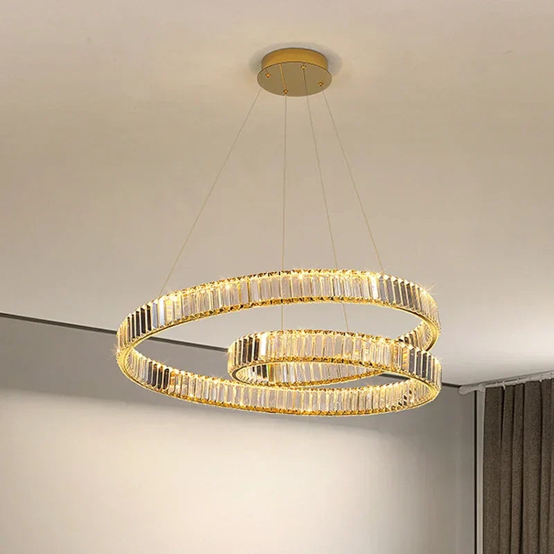 Crystal LED Pendant Lights: Modern Luxury Chandelier for Living and Dining Rooms