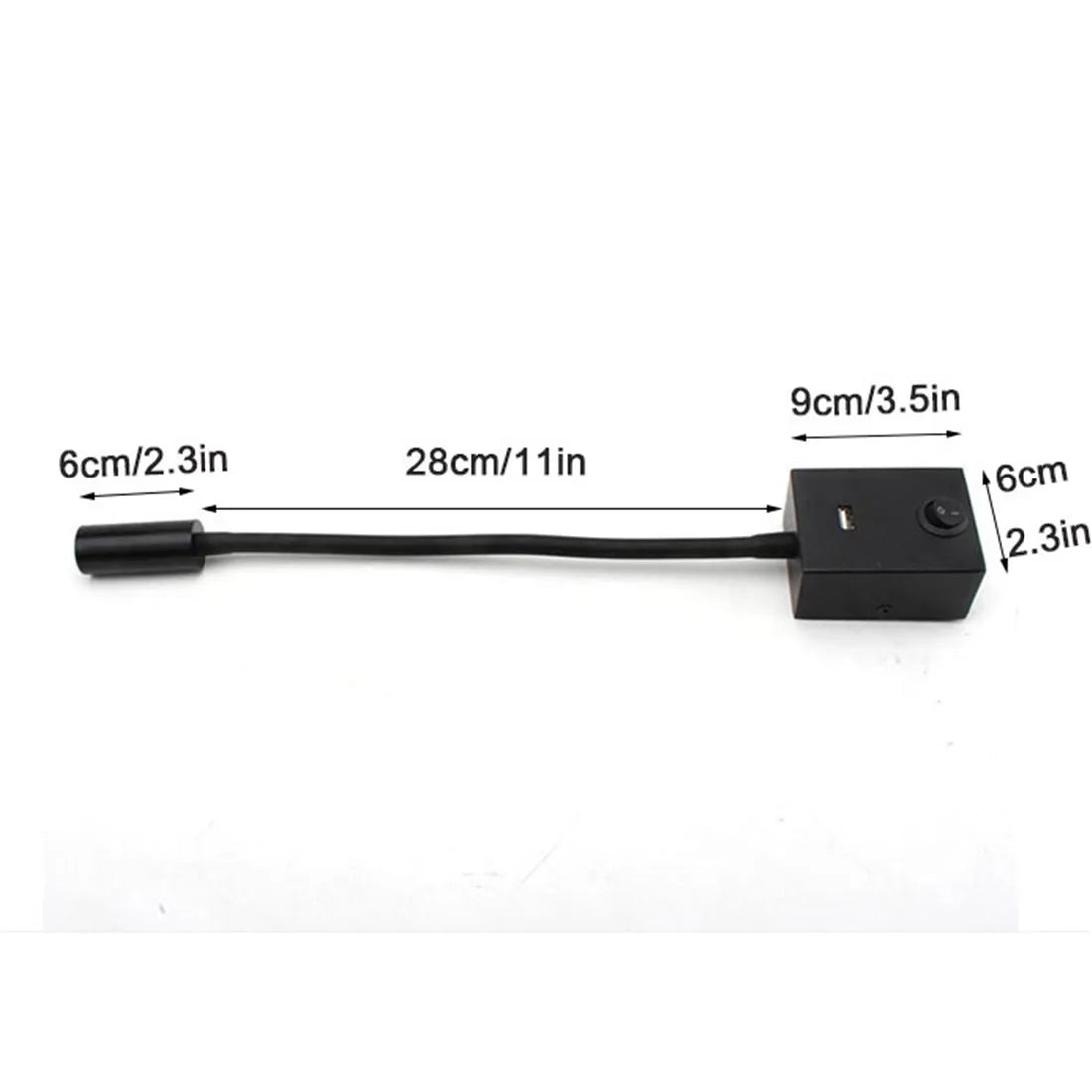 Wall Reading Light with USB Port Output and Switch for Bed Reading