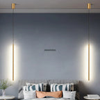 LED Line Chandelier: Nordic Creative Lighting for Living Room & Bedroom