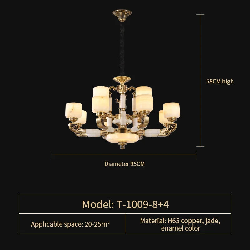 Chinese Jade Chandelier: Modern Living Room & Restaurant Décor