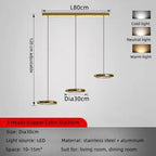 Circular Dining Pendant Chandelier LED Light for Kitchen, Living Room & Bedroom