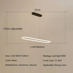 Gold Oval LED Chandelier Dimmable Dining Room Pendant Light Fixture