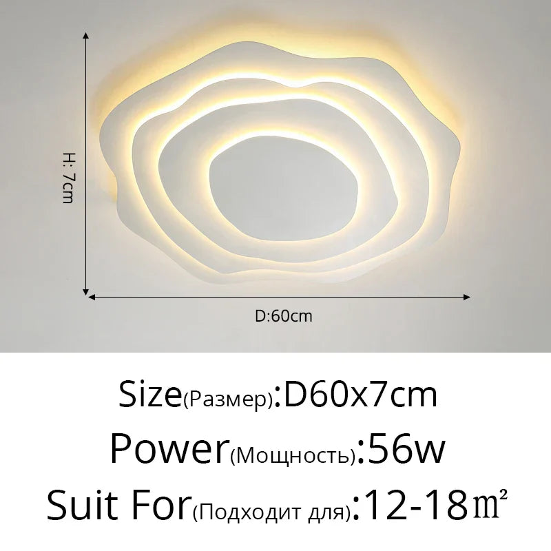 Modern Ripple LED Ceiling Chandelier for Living Room Bedroom Study Decor