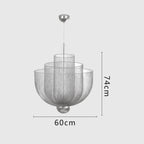 Meshmatics Chandelier: Modern Cage Design LED Dimmable Lighting Fixtures for Dining Room