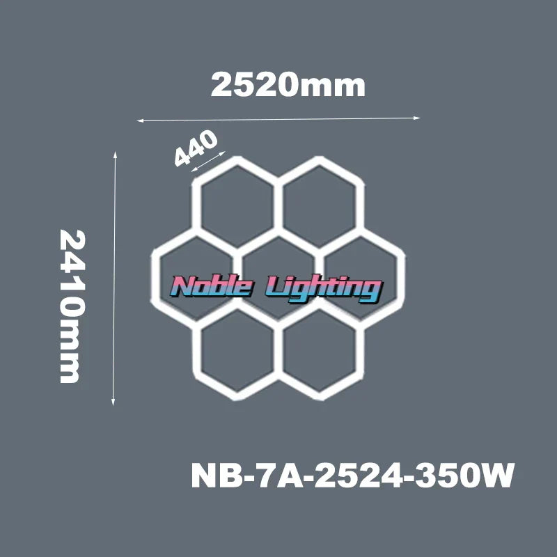 Hexagonal Ceiling & Wall LED Panel Lights for Salon Car Beauty Shop