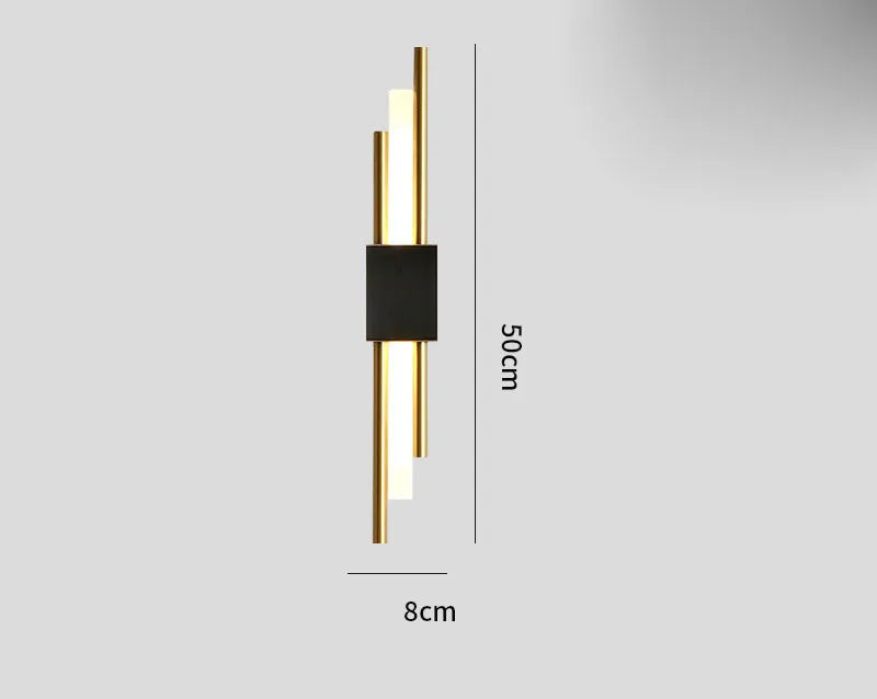 Art Deco Gold LED Wall Sconce with Marble Accent - Modern Bedroom & Living Room Lighting