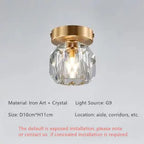 Crystal Entrance Ceiling Lamp: Modern Minimalist LED Balcony Light