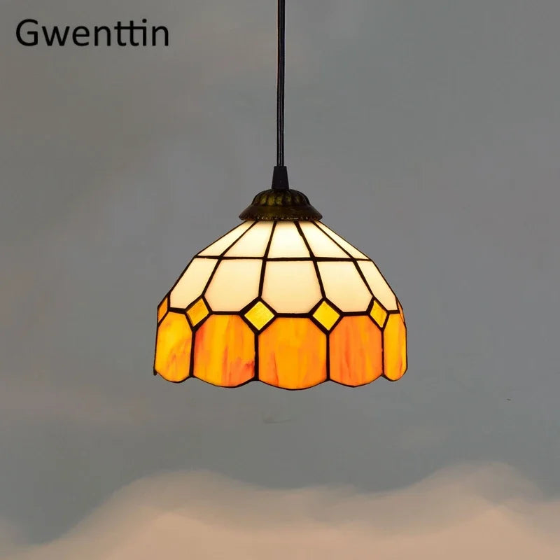 Tiffany Style Stained Glass Pendant Chandelier for Home Lighting