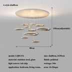 Chrome LED Pendant Lights: Modern Water Droplets Chandeliers for Living, Dining, Bedroom.