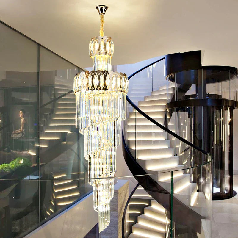Villa Stair Chandelier: Luxury Post-modern Pendant Light for Hotel Lobby