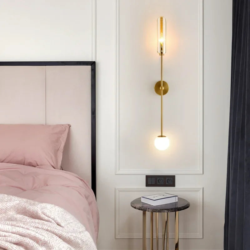 Modern Glass Wall Light Fixture Indoor Nordic LED Sconce Lamp Luxury Decoration