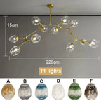 Molecular Design Glass Chandelier Ceiling Pendant for Luxury Living & Dining Rooms