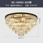 Crystal Gold Black LED Chandelier: Modern Multi-Storey Pendant Lamp Lighting