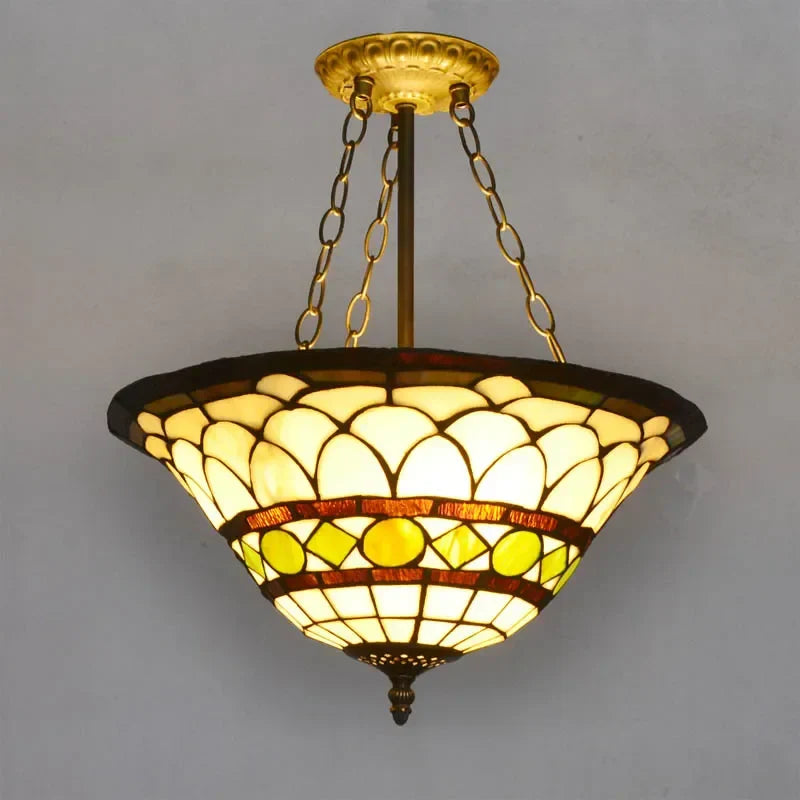 Stained Glass Tiffany Chandelier Pendant Light for Mediterranean Home Decor