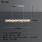 Crystal Dining Table Pendant Lamp: Elegant Led Decoration for Kitchen Island, Restaurant, Living Room