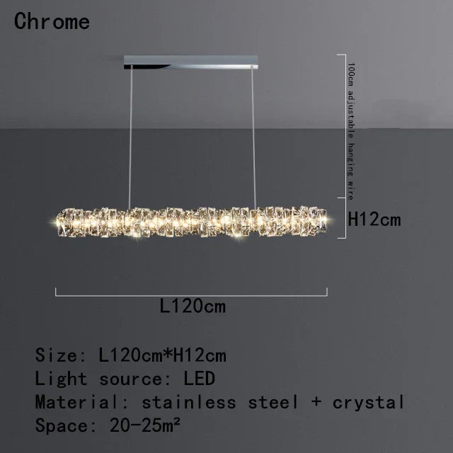 Crystal Dining Table Pendant Lamp: Elegant Led Decoration for Kitchen Island, Restaurant, Living Room