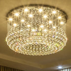 Luxury LED Round Crystal Chandelier Ceiling Light for Home Decor Living Dining Bedroom