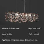 Modern LED Silver Chandelier for Dining Room & Restaurant
