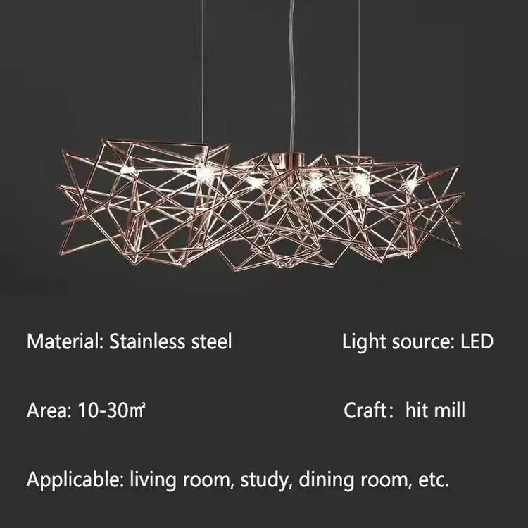 Modern LED Silver Chandelier for Dining Room & Restaurant