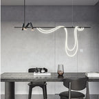 Nordic Hose LED Chandelier - Black Pendant Lamp for Dining Room