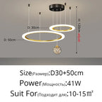 LED Circle Ring Ceiling Chandelier Pendant Lamp for Living Room, Bedroom, Kitchen