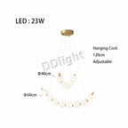 Modern LED Copper Ceiling Chandelier White Ball Pendant Light Fixtures