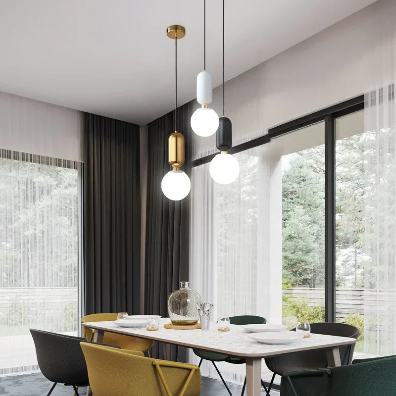 Minimalist Glass Pendant Chandelier for Dining and Bedroom Lighting