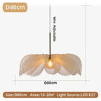 Flower Pendant Lamp: Nordic Fabric LED Light for Bedroom, Living Room & Dining Area