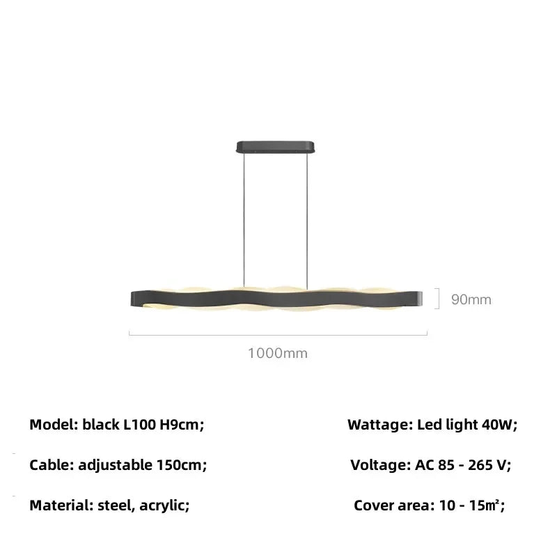 Modern Steel LED Pendant Lights Acrylic Lustre Hanging Lamp for Dining Room