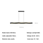 Modern Steel LED Pendant Lights Acrylic Lustre Hanging Lamp for Dining Room