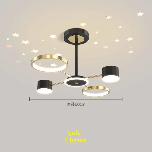 Modern Stars Chandelier Ring Light LED for Living Room Kids Room